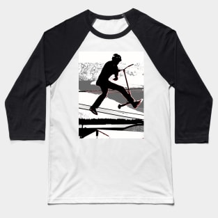 Airborne Scooter Boy - Stunt Scooter Trick Baseball T-Shirt